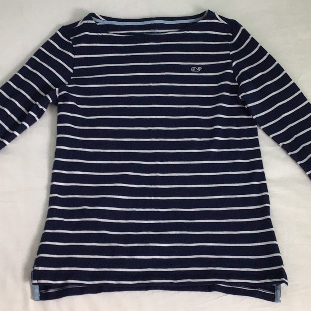 Girls Vineyard Vines long sleeve navy striped top